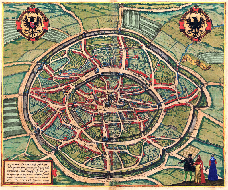 Aachen 1572 Braun en Hogenberg